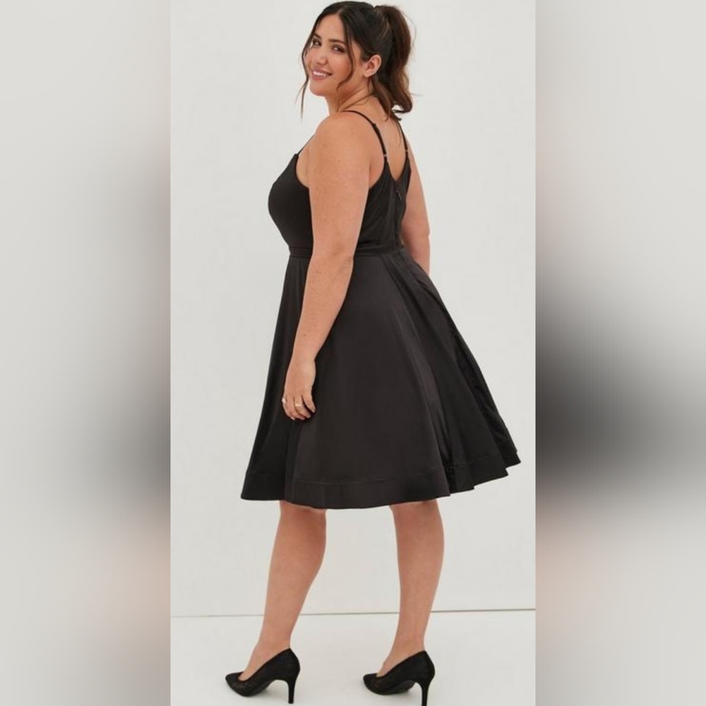Torrid Mini Satin Skater Dress - Picture 7 of 7